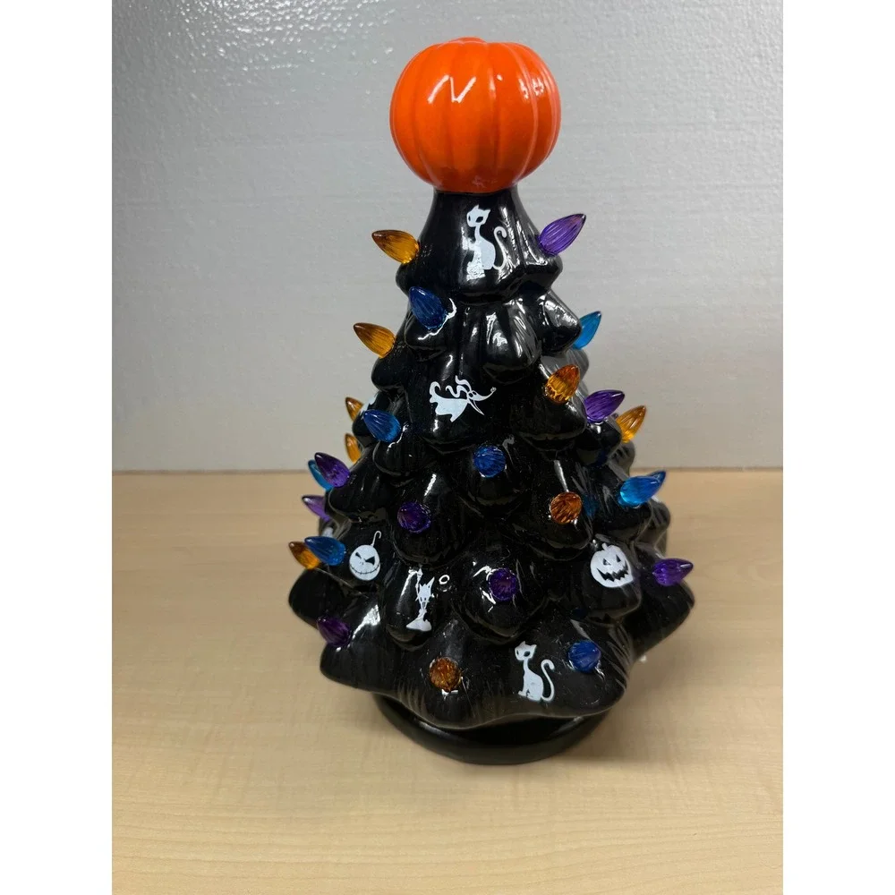 Hot‎ Topic Disney Nightmare Before Christmas Light Up Ceramic Tree Halloween